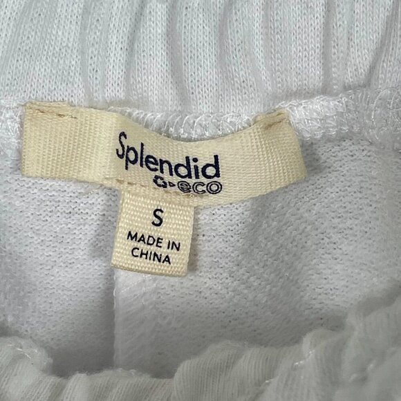 NWT Splendid Terry Drawstring Waist Eco Shorts White Womens S (4-6) Beach Summer - Picture 10 of 13